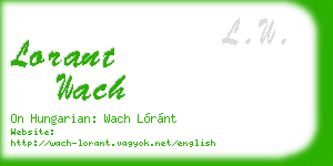 lorant wach business card